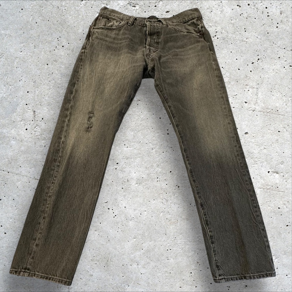 Polo Ralph Lauren Jeans Mens 30x26 Gray Distressed Straight Button Fly